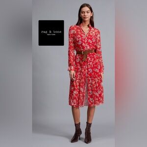 ✨Host Pick✨Rag & Bone ~ Libby Printed Dress Red Floral